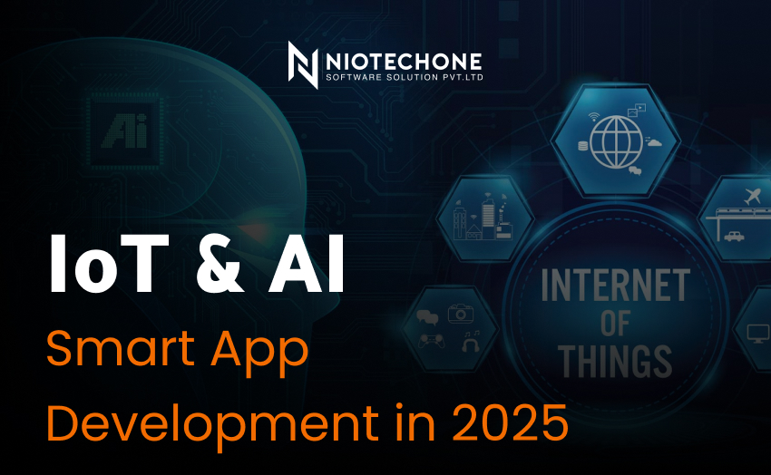 IoT and AI smart app development in 2025 enabling connected, intelligent, and data-driven mobile solutions.