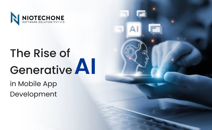 The rise of generative AI in mobile app development transforming design, coding, and deployment.