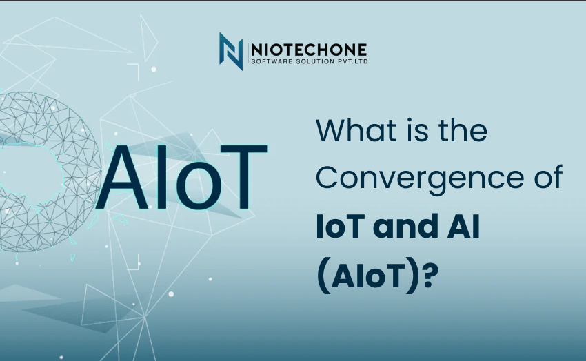 AIoT concept showing the convergence of IoT and AI by Niotechone.