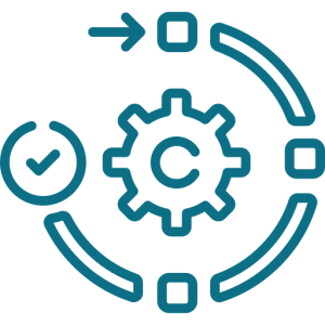 Workflow management icon showing process automation and task optimization for business operations