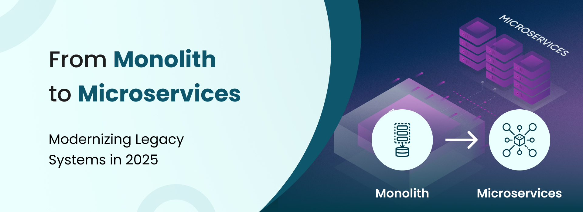 Transition from monolithic architecture to microservices for scalable, flexible, and efficient software development.