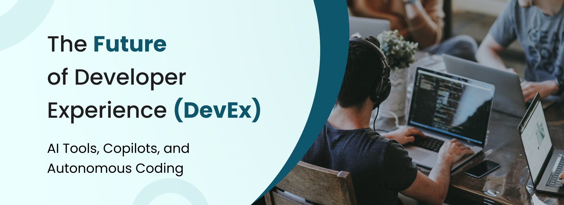 Future of developer experience (DevEx) with AI-driven tools, low-code platforms, automation, and enhanced collaboration improving productivity