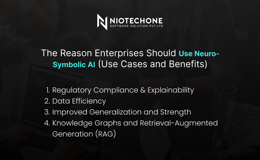 Neuro-Symbolic AI use cases and benefits for enterprises enabling smarter decision-making, advanced automation, and improved operational efficiency.