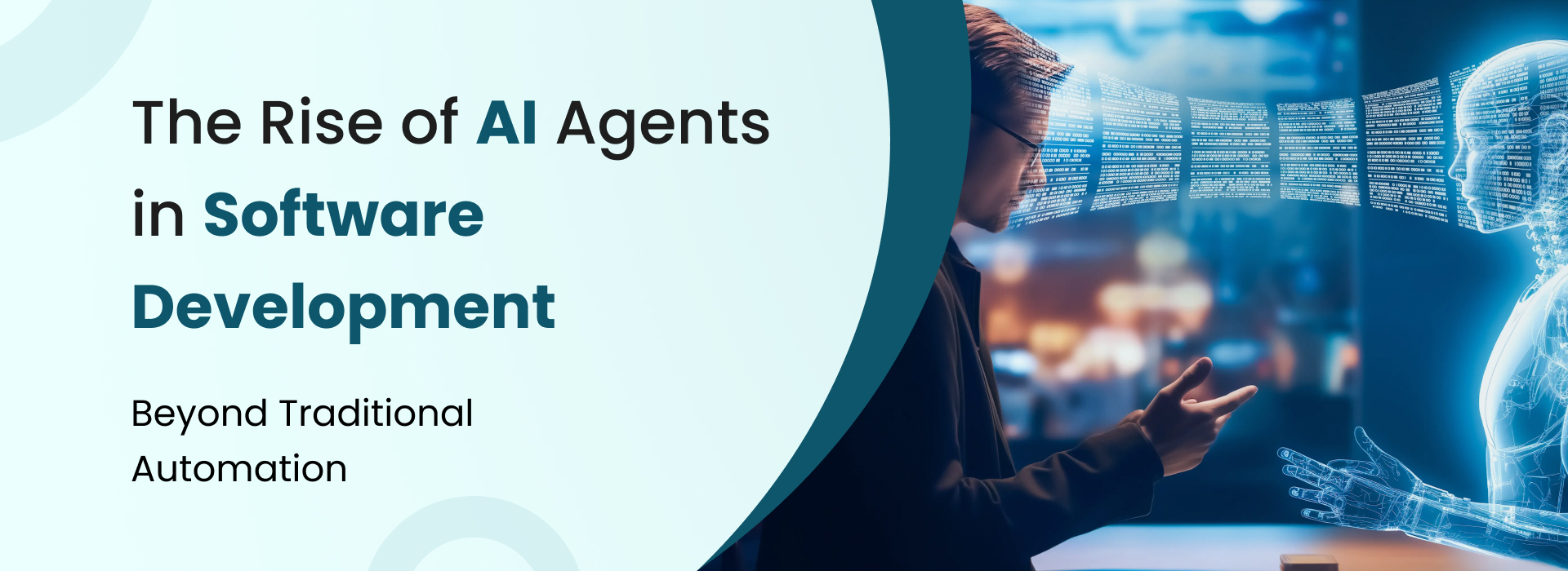 The rise of AI agents in software development enabling automation, faster coding, intelligent debugging, and improved developer productivity.