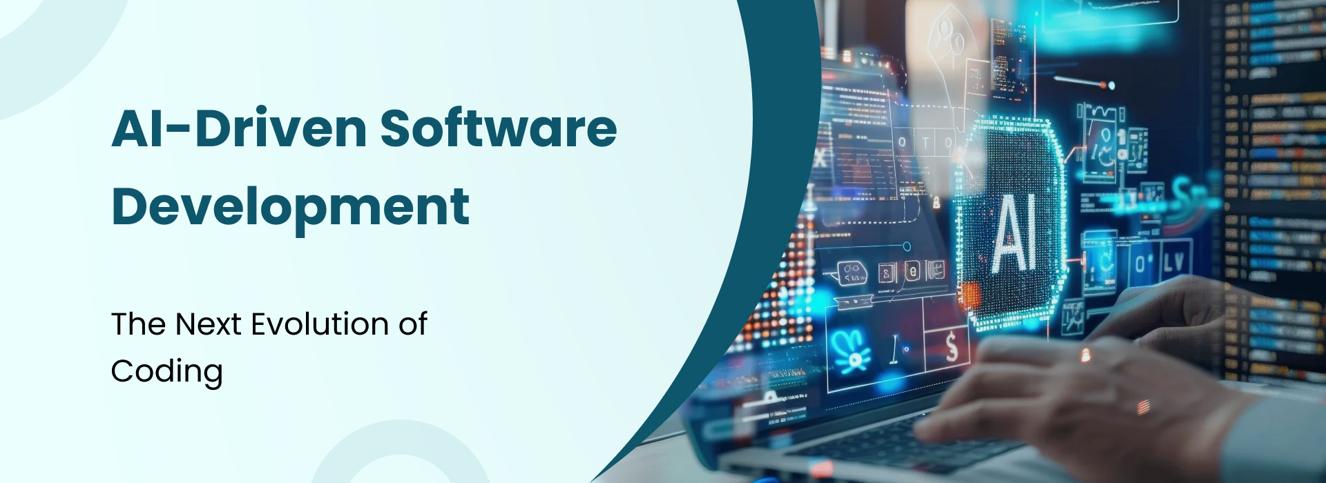 AI-driven software development transforming modern applications with automation, analytics, and intelligent decision-making.