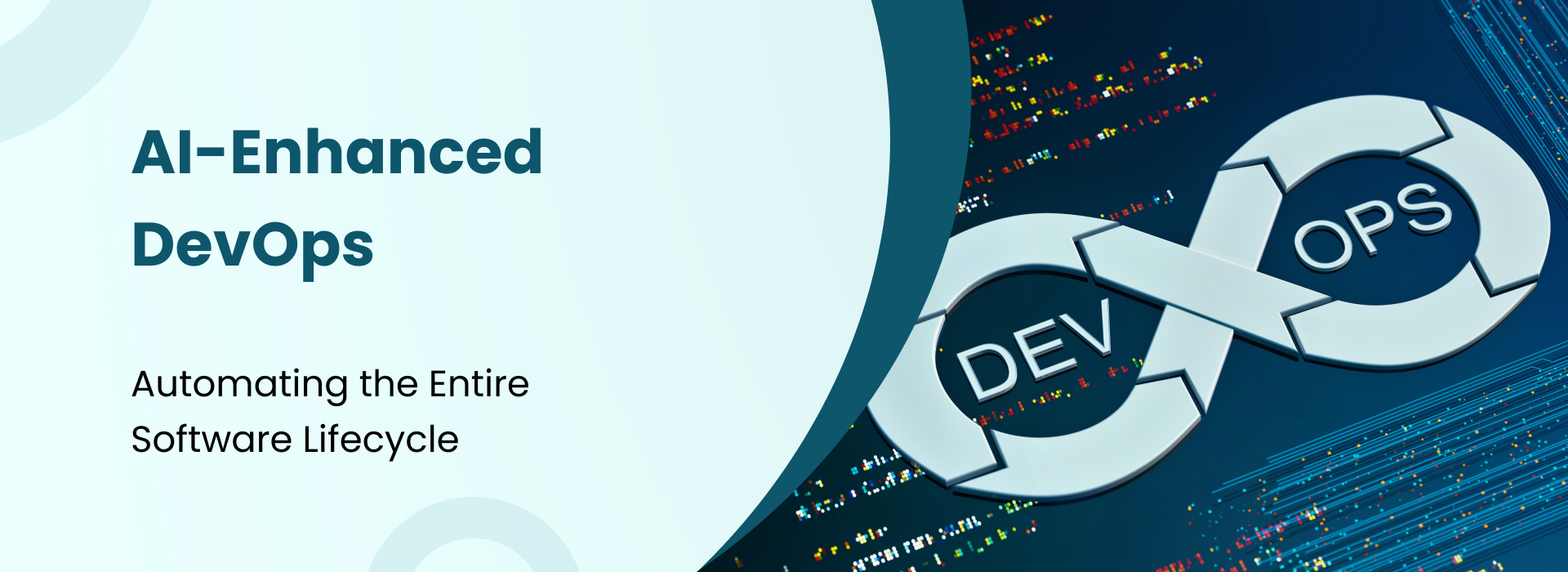 AI-enhanced DevOps concept illustrating automated software lifecycle management