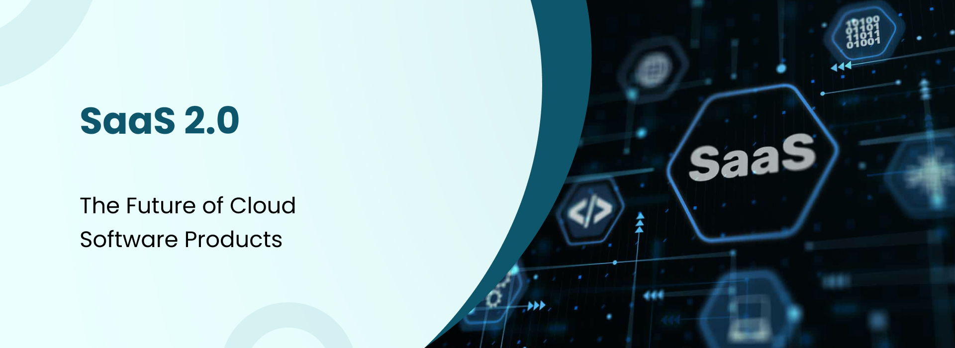 A conceptual graphic titled "SaaS 2.0: The Future of Cloud Software Products," illustrating the evolution from traditional SaaS to a more advanced, intelligent platform.