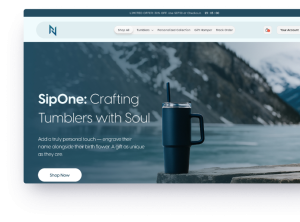 Sipone beverage brand website homepage design