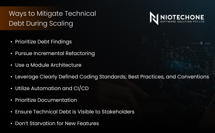 Ways to Mitigate Technical Debt During Scaling — Niotechone’s guide on managing software scalability with automation, CI/CD, and modular architecture.