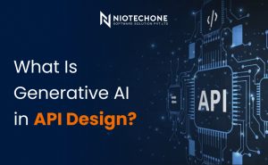 A slide asking "What Is Generative AI in API Design?" with the letters "API" prominently displayed.