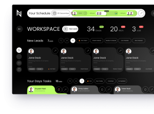 Modern digital workspace web layout with div elements
