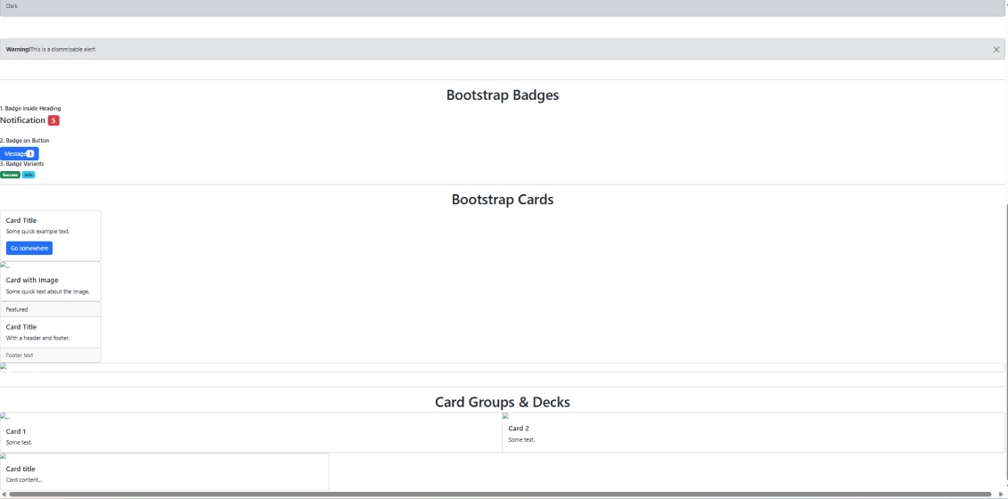 Bootstrap alert component with dismiss button