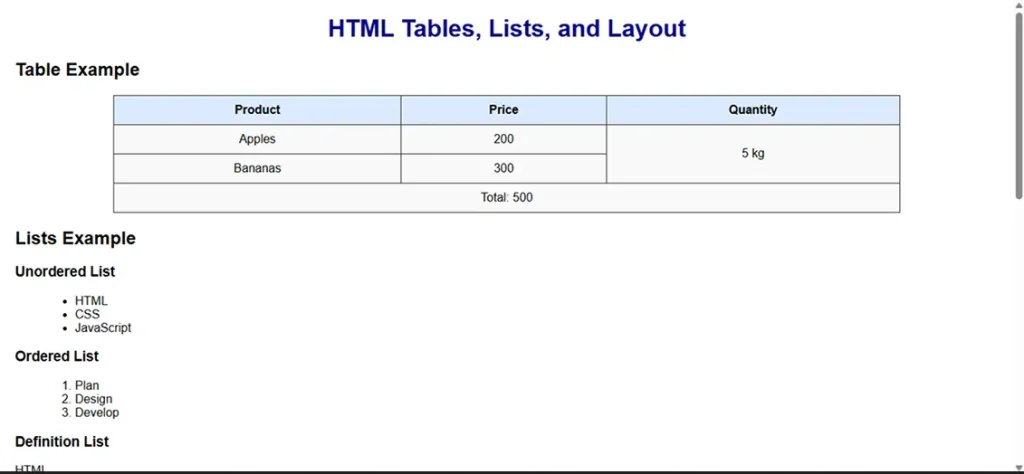 Screenshot of a webpage displaying three light blue boxes labeled Box 1, Box 2, and Box 3, followed by an iframe showing the Wikipedia homepage, and examples of image file paths.