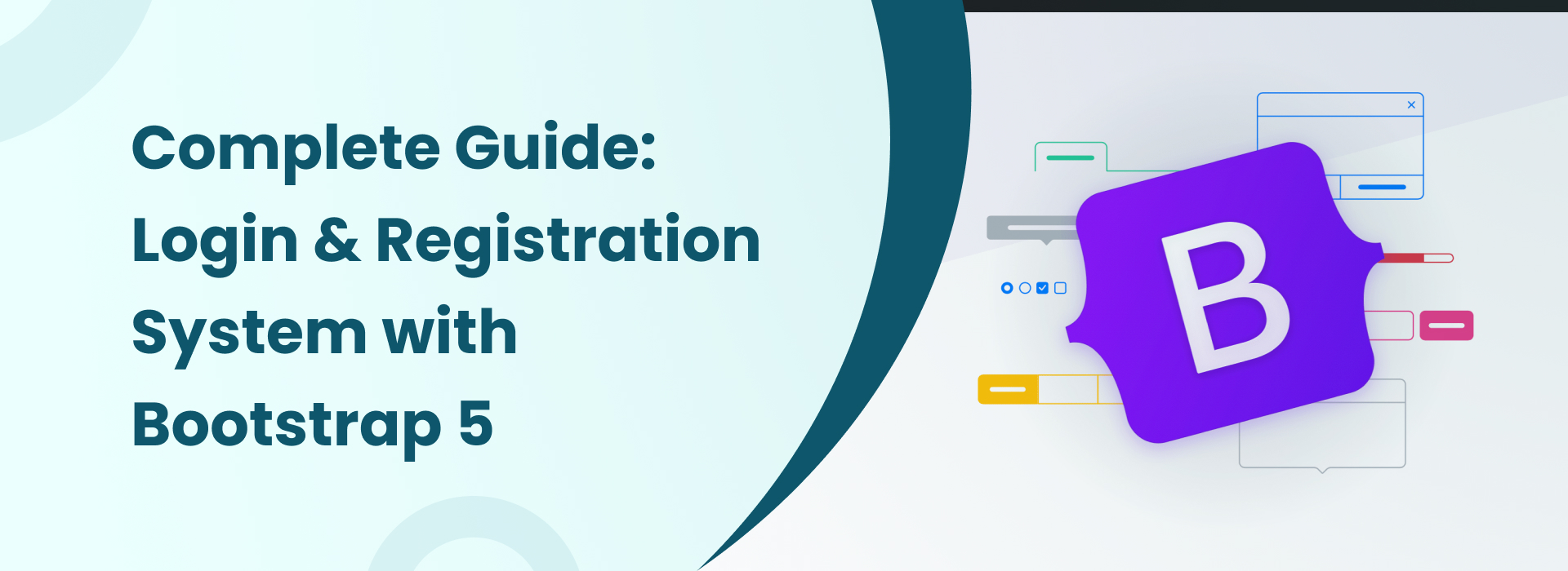 Login and registration system tutorial using Bootstrap 5 with modern UI illustration.