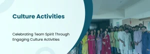 Company culture activities with team engagement, office celebration, and employee collaboration