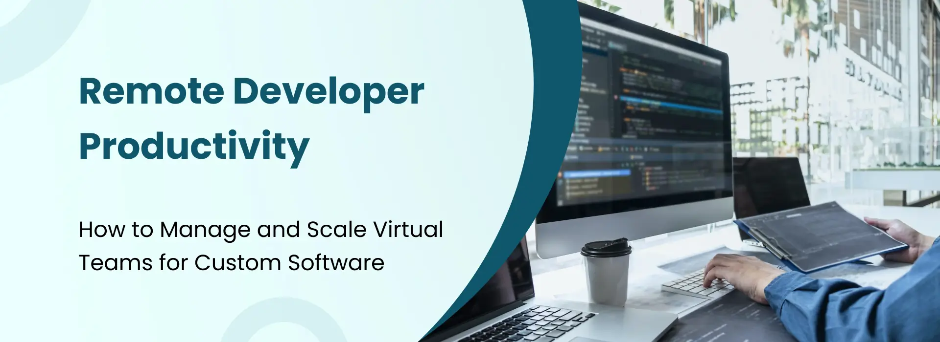 Remote developer collaborating with virtual software team online