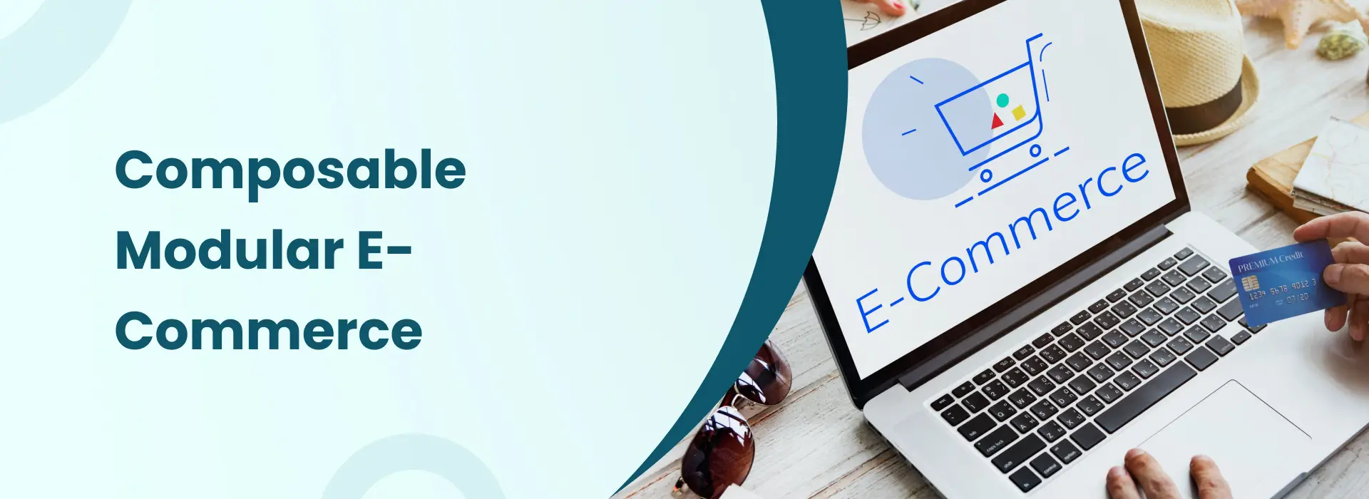 Diagram showing composable modular e-commerce architecture with interchangeable components and APIs