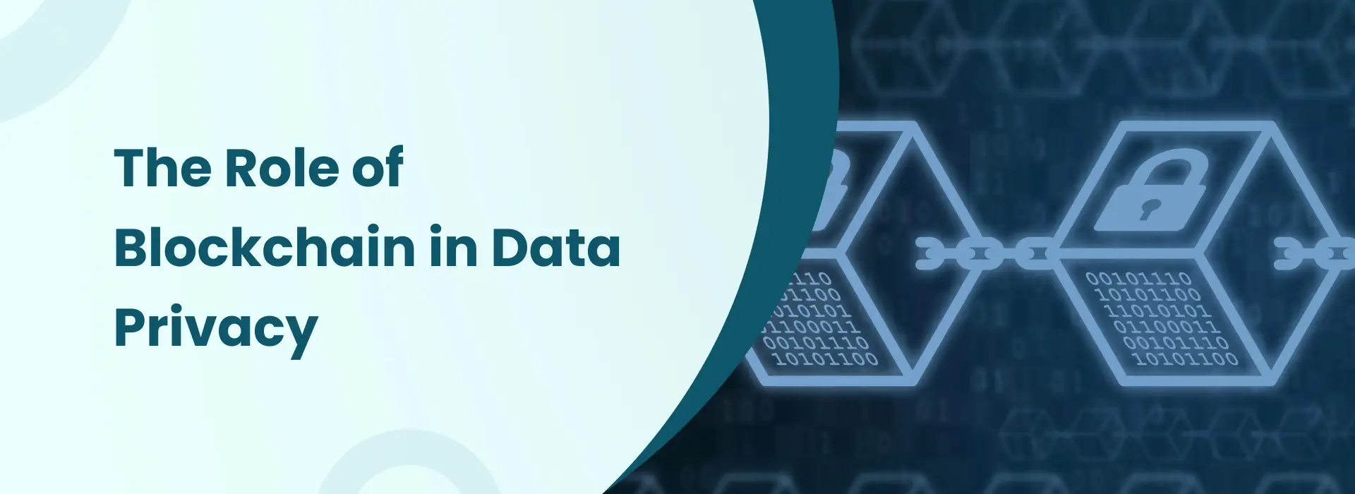 Blockchain network graphic with secure locks representing the role of blockchain in protecting data privacy.