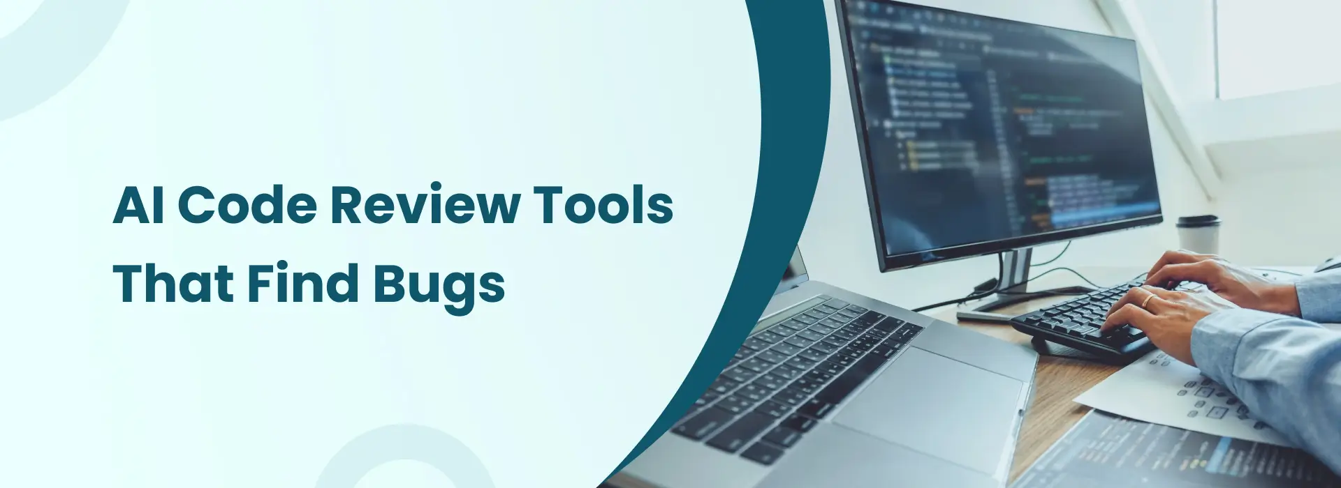 AI code review tools analyzing software code to find bugs and improve code quality