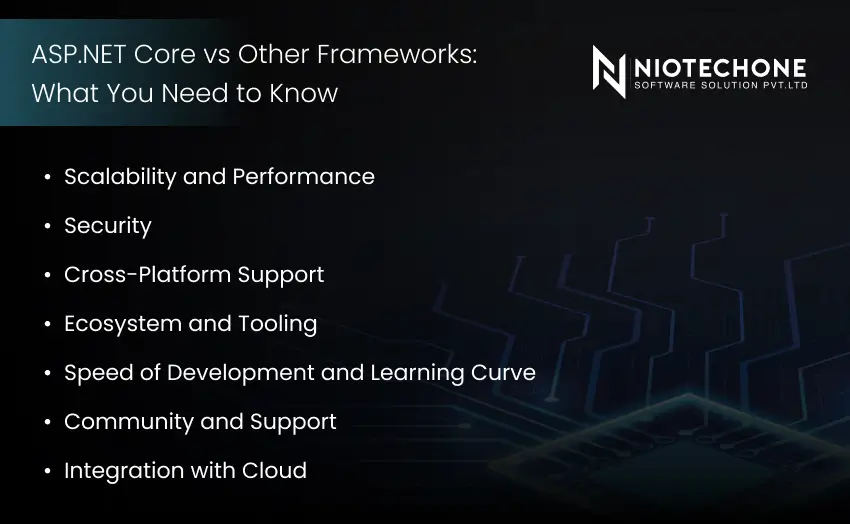Key features of ASP.NET Core compared with other development frameworks