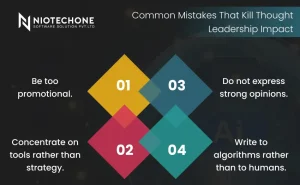 Business professional frustrated with declining engagement on thought leadership content.