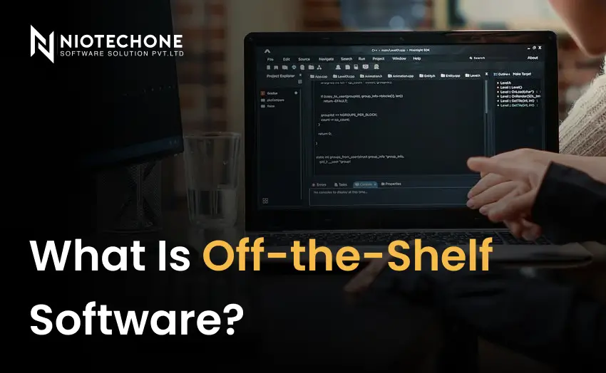 Explanation of off-the-shelf software displayed on laptop screen