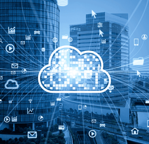 Cloud computing services in Ontario with cloud and server network.
