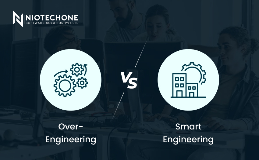Business risks of over-engineering in software projects including higher costs and slower time to market