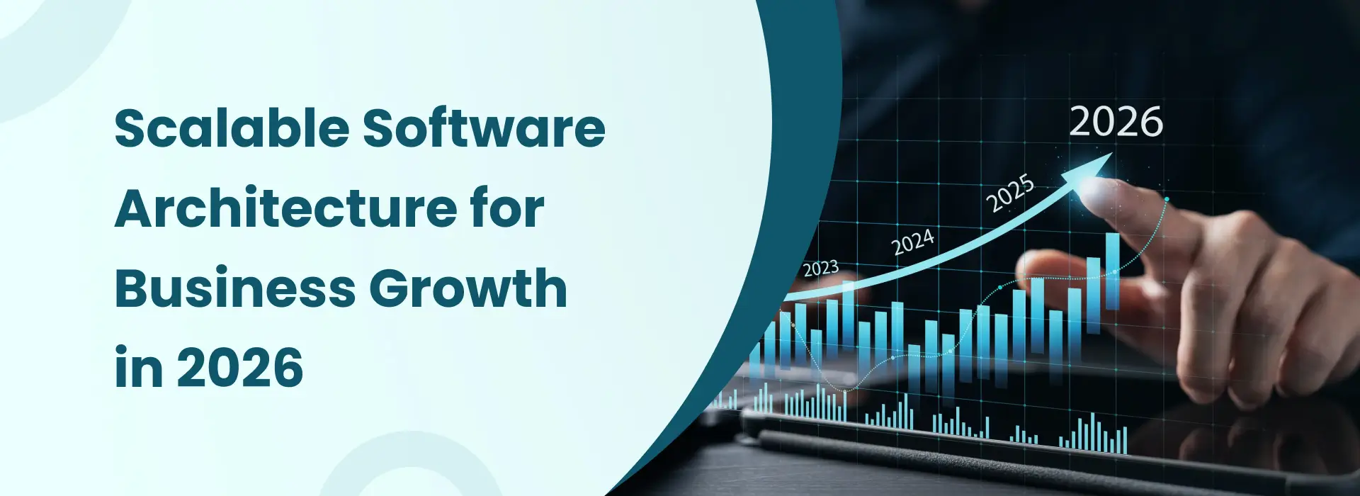 Business growth chart with scalable software architecture strategy for 2026