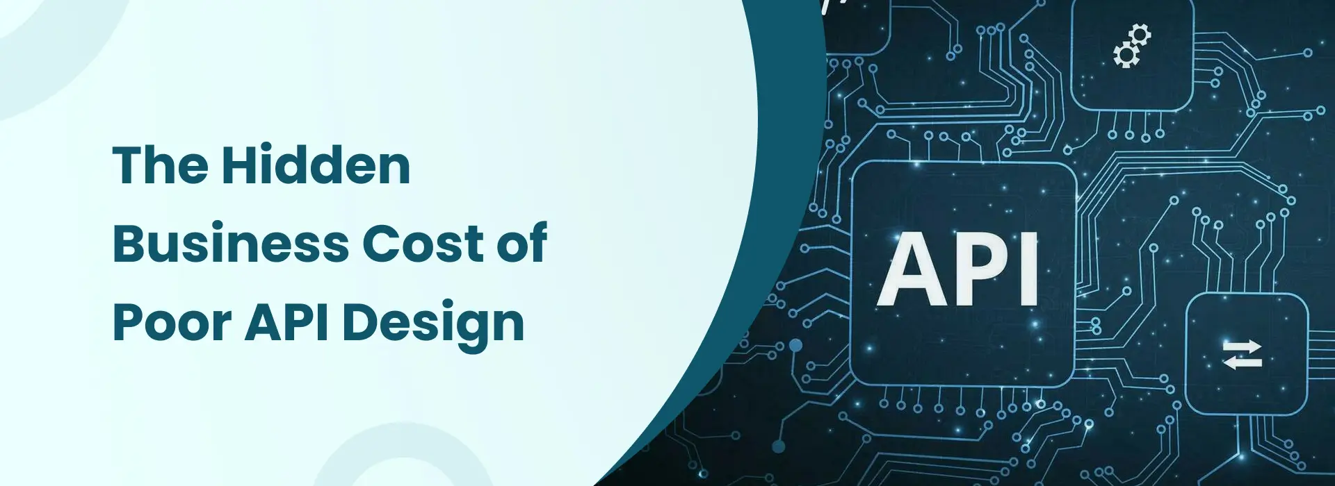 Hidden business cost of poor API design with API technology concept illustration