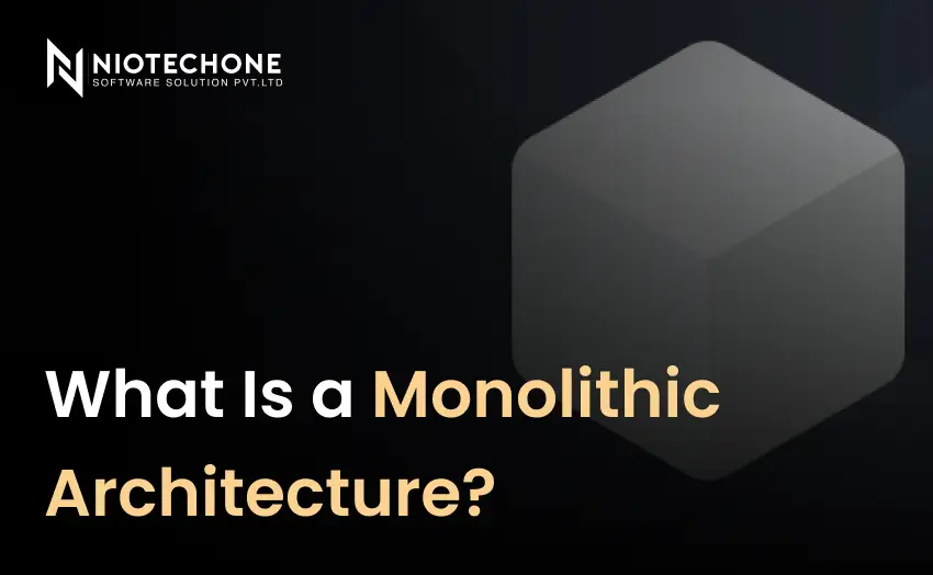 What is a monolithic architecture illustration explaining a single unified software system structure.