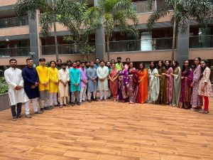 Team photo during Ganesh Chaturthi celebration in office.