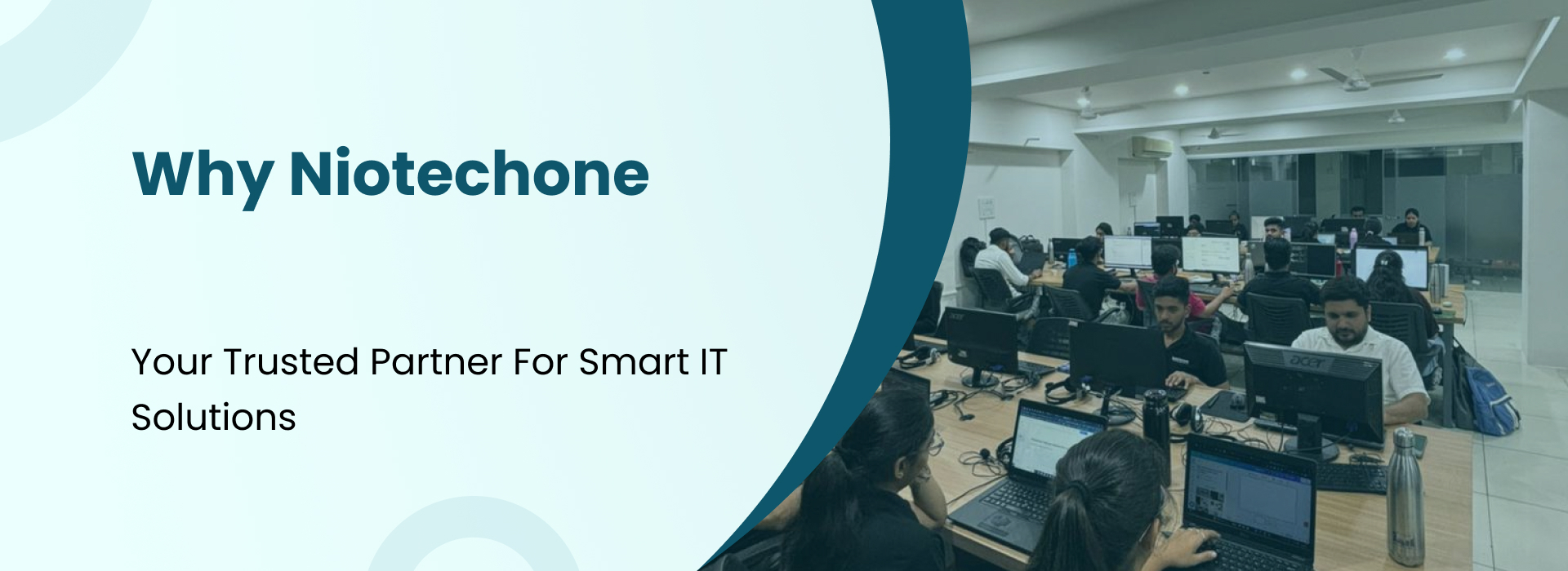 Niotechone software development team collaborating in office