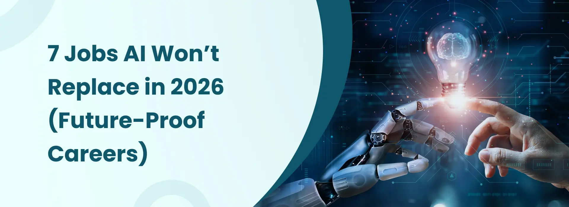 Future-proof careers in 2026 showing human and AI interaction representing jobs AI cannot replace.