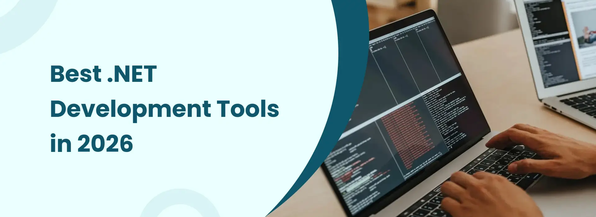Developer working on laptop showcasing best .NET development tools for 2026