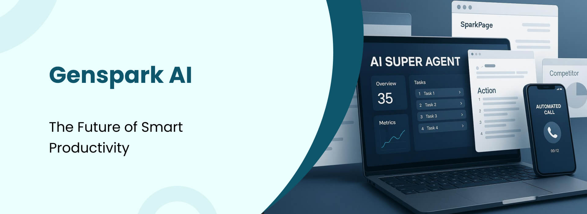 Genspark AI interface showcasing AI super agent features for smart productivity, task automation, and workflow management.