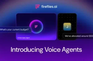 Fireflies.ai voice agents feature for automating conversations and task handling.