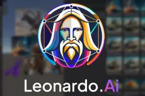 Leonardo AI logo with artistic face icon representing AI-powered image generation platform