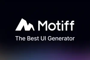 Motiff AI UI generator tool interface for website and mobile app design
