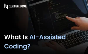 Developer using AI-assisted coding tools to write and optimize software code efficiently.