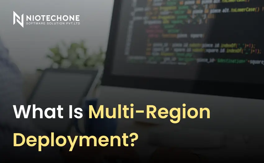Multi-region deployment concept with cloud-based systems ensuring global availability and redundancy