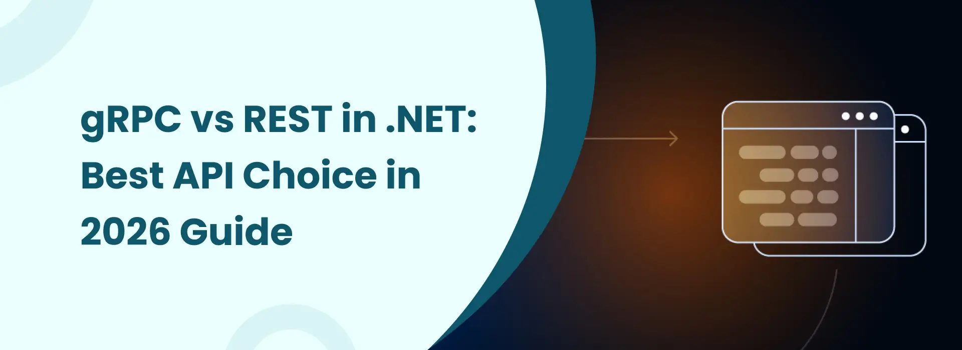 Comparison between gRPC and REST APIs in .NET showing modern API architecture choices
