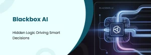 Blackbox AI concept showing hidden logic driving smart AI decisions with neural network design