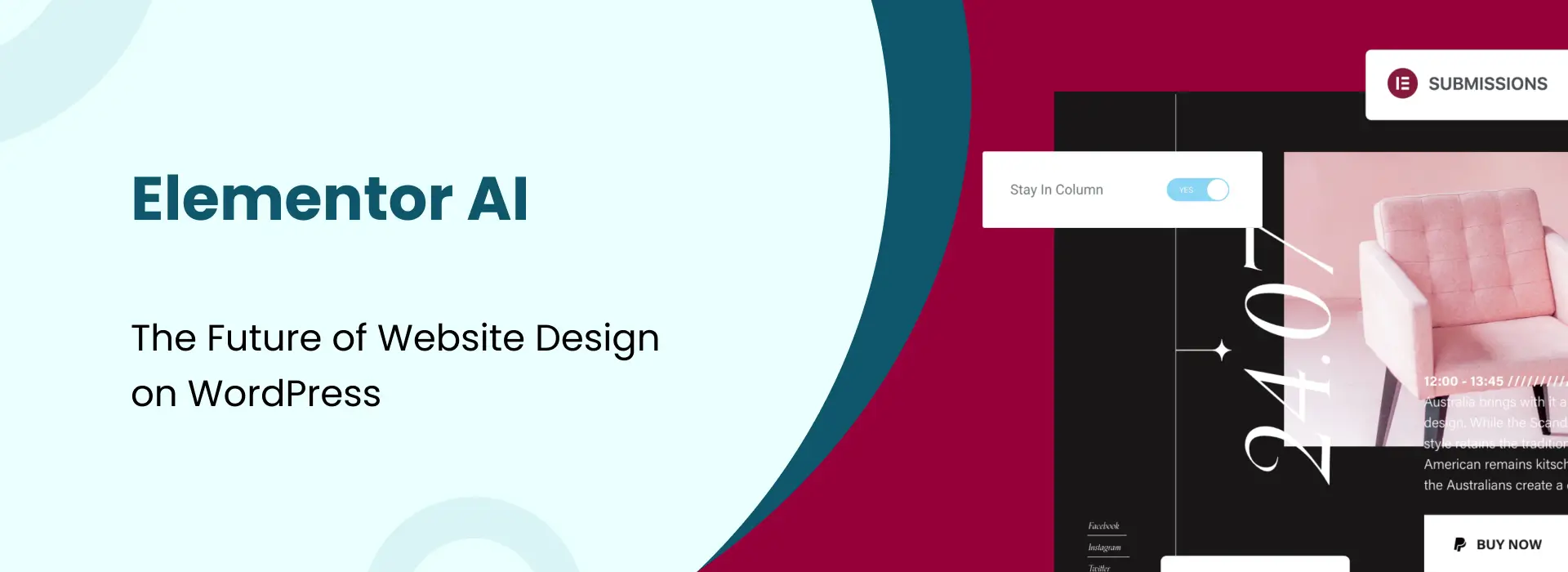 Elementor AI website design interface for WordPress with modern UI customization tools