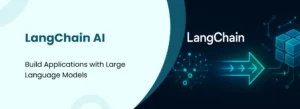 Illustration of LangChain AI architecture showing large language model integration, AI workflows, and connected components used for building intelligent applications.