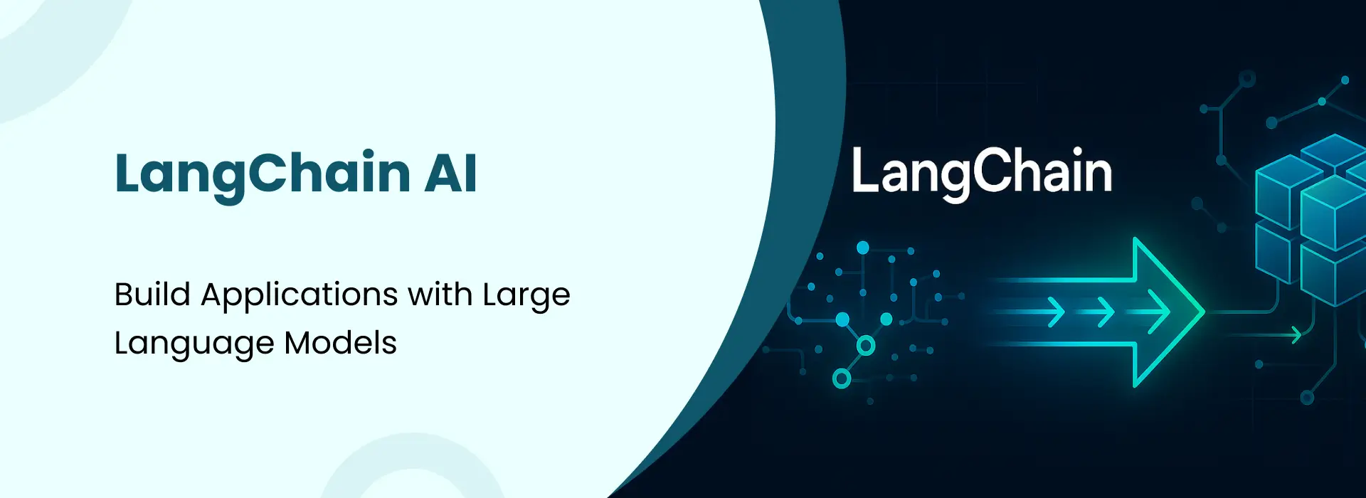 Illustration of LangChain AI architecture showing large language model integration, AI workflows, and connected components used for building intelligent applications.