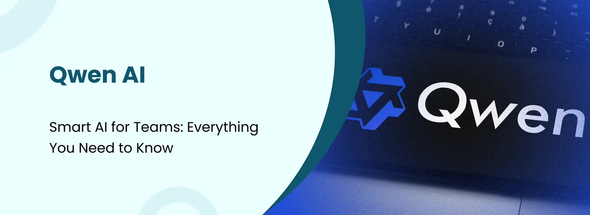 Qwen AI presentation banner with branding and technology background