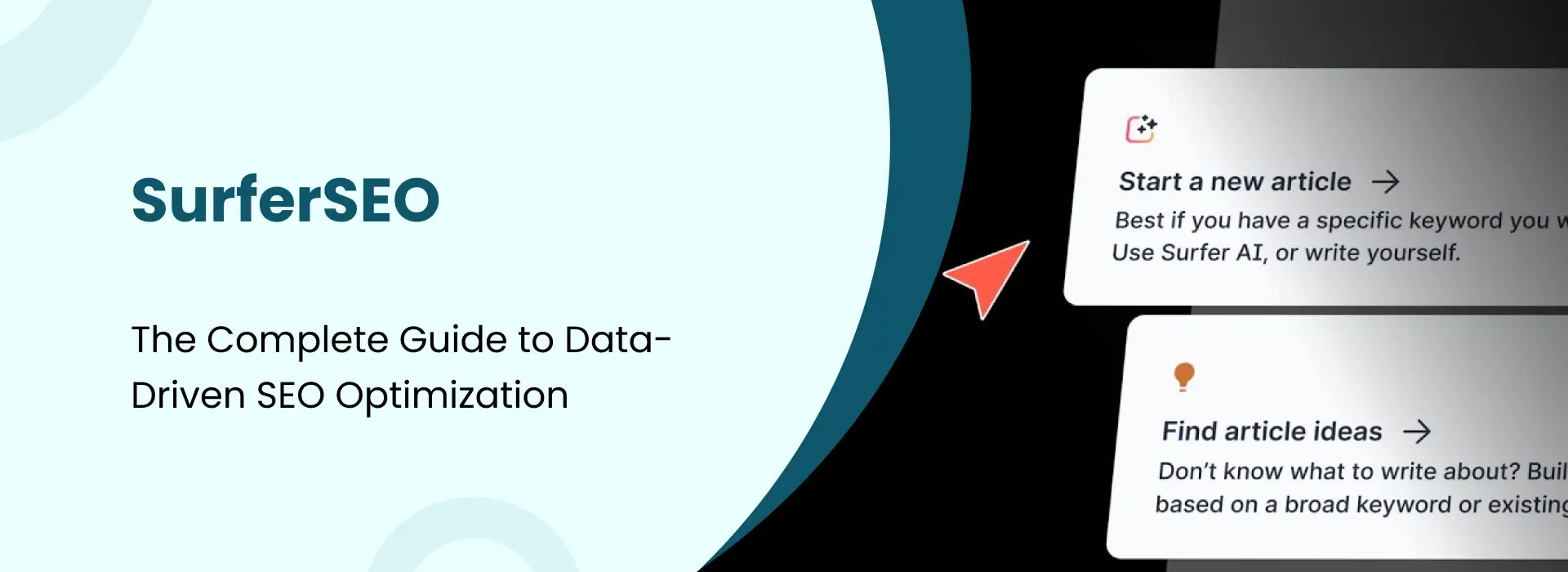 SurferSEO dashboard showing start new article and content ideas features for data-driven SEO optimization