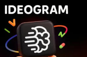 Ideogram AI app icon with colorful arrows on dark background