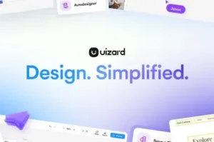 Uizard AI design tool thumbnail showing Design Simplified tagline with UI components